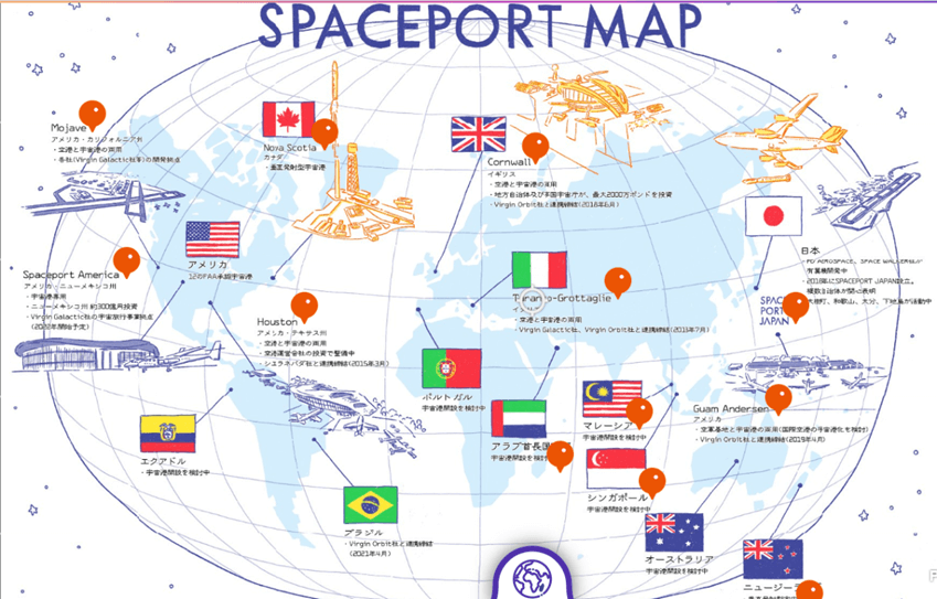 世界のスペースポートマップ