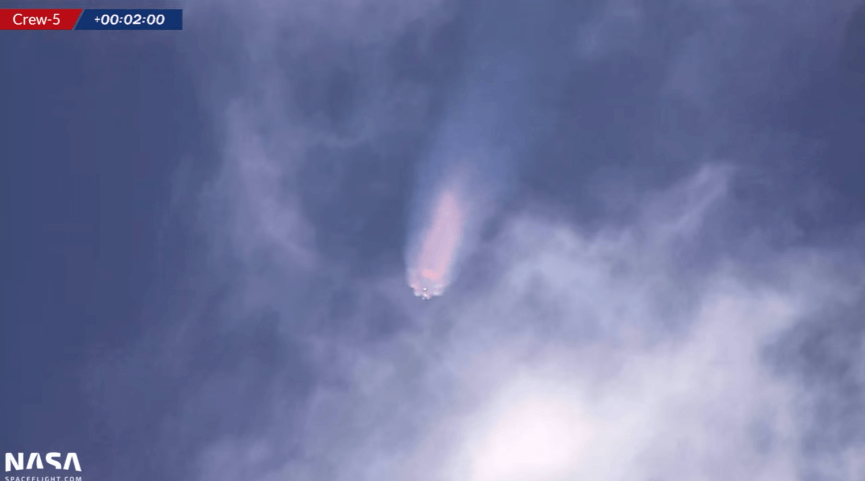 地上から見たロケット