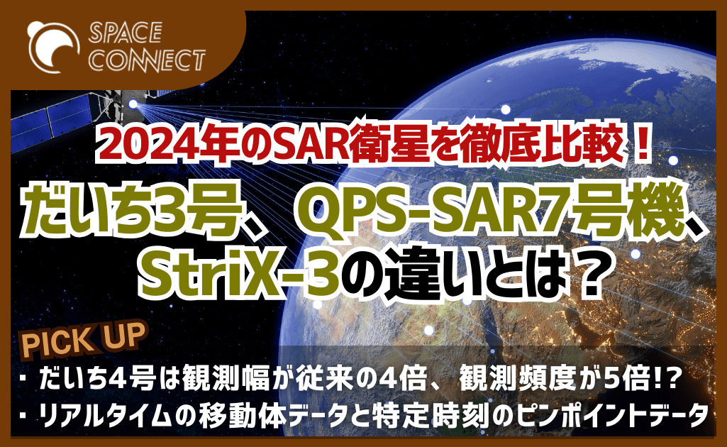 2024年打ち上げのSAR衛星：だいち4号、QPS-SAR、StriXを徹底比較！