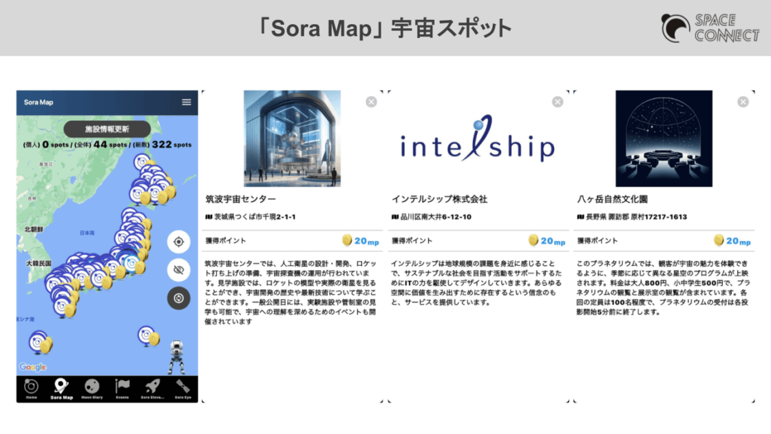 「Sora Map」宇宙スポット