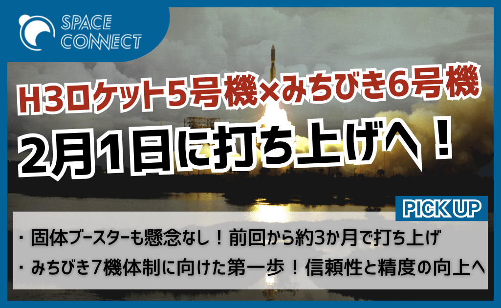 H3、5号機の打ち上げは2月1日！測位システムの自立に向けて「みちびき」を搭載