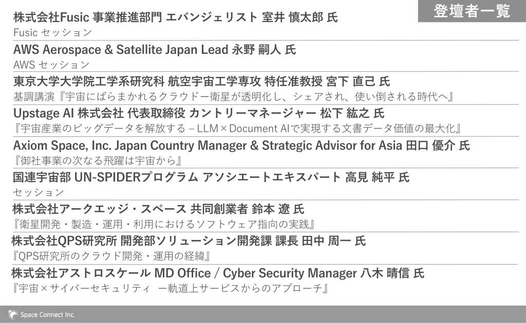 宇宙×クラウドのイベント SPACE DAY 2025のセッション概要