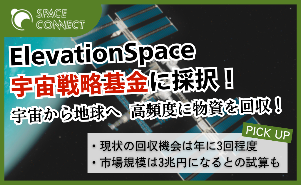 ElevationSpace、宇宙戦略基金「高頻度物資回収システム技術」に採択