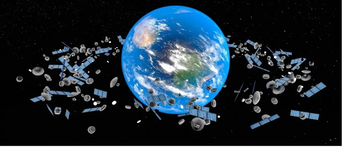 宇宙デブリのイメージ画像（株式会社アストロスケールホールディングスのPRTIMESから引用）