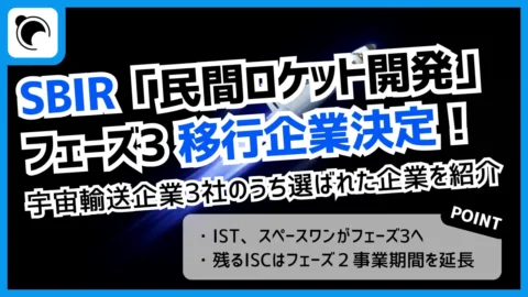 文科省がSBIR「民間ロケットの開発・実証」のフェーズ3移行企業を公表