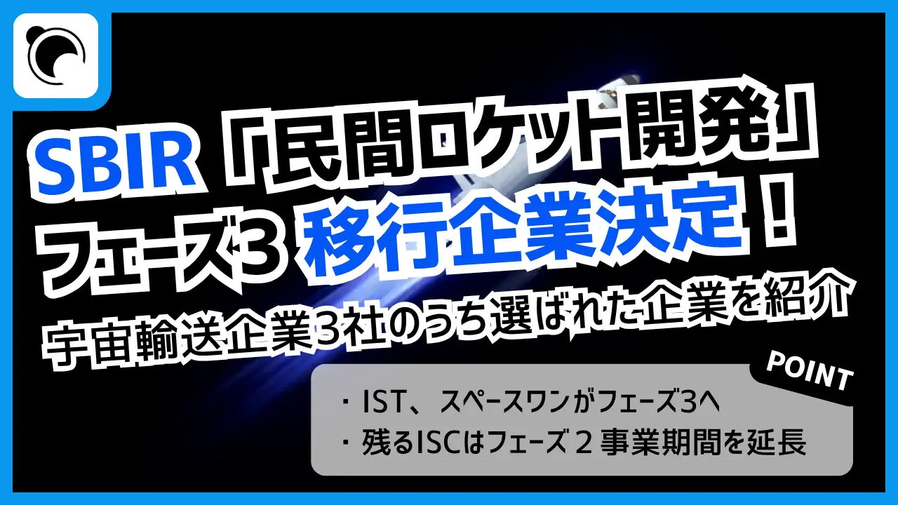 文科省がSBIR「民間ロケットの開発・実証」のフェーズ3移行企業を公表