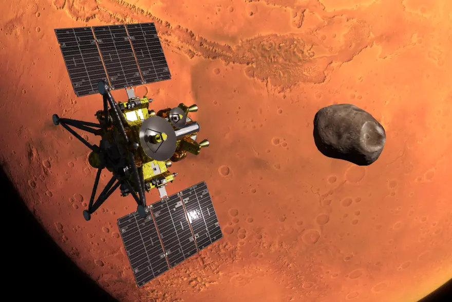 MMX探査機の火星周回軌道投入の図