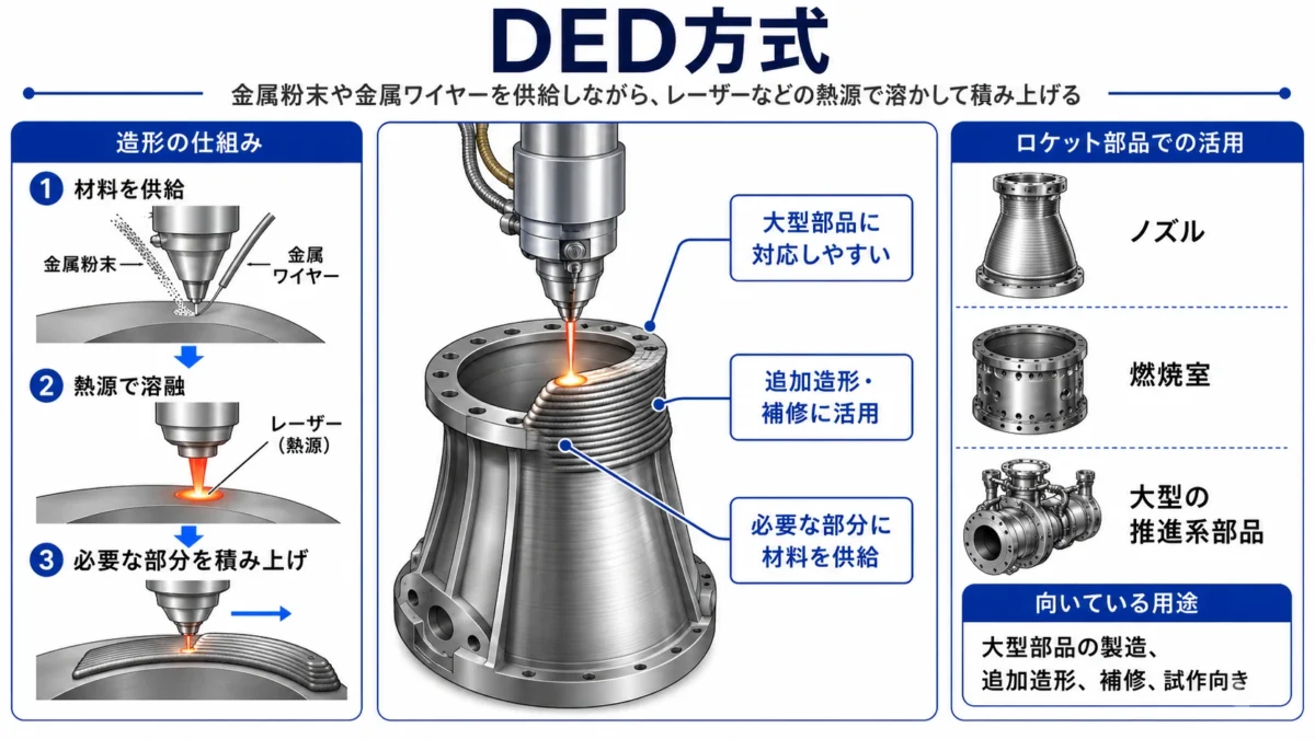 DED方式の仕組みを説明している画像