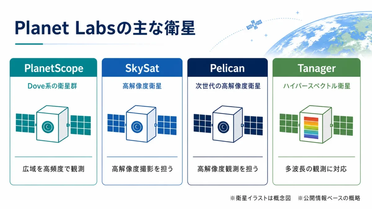 Planet Labsの主な衛星