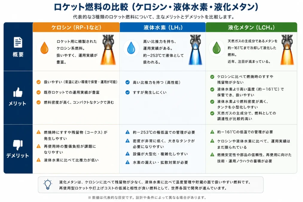 ロケット燃料の比較 