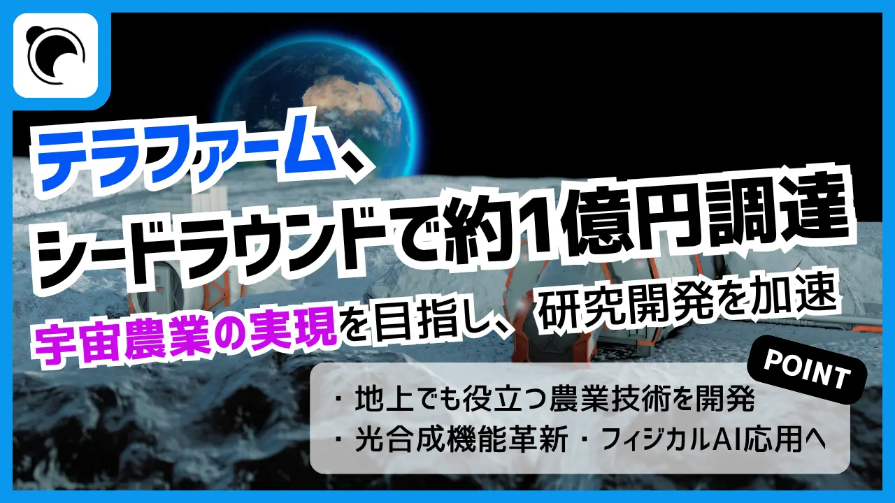 宇宙農業を目指すテラファームが約1億円を調達|光合成研究と農業ロボ開発を加速
