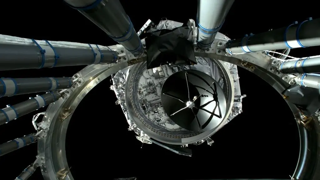 ナンシー・グレース・ローマン宇宙望遠鏡がロケットから分離する様子
