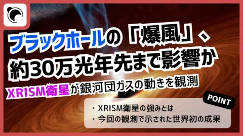 ブラックホールの「爆風」30万光年先へ｜XRISM衛星が観測
