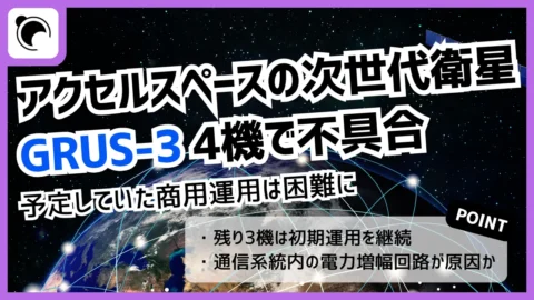 アクセルスペース「GRUS-3」4機で不具合｜予定していた商用運用は困難に