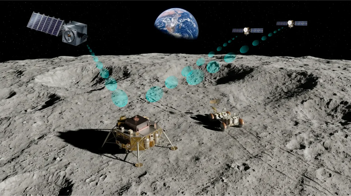 アークエッジ・スペースが開発するLANS実証受信機の月面運用イメージ