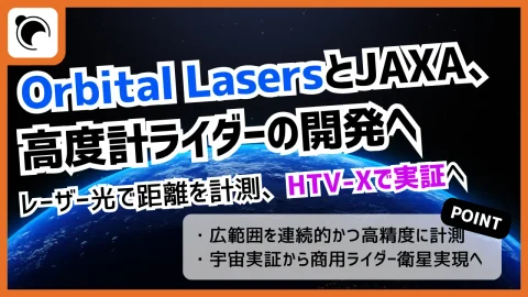 Orbital Lasers、JAXAと高度計ライダーの研究開発契約を締結   HTV-Xで宇宙実証へ