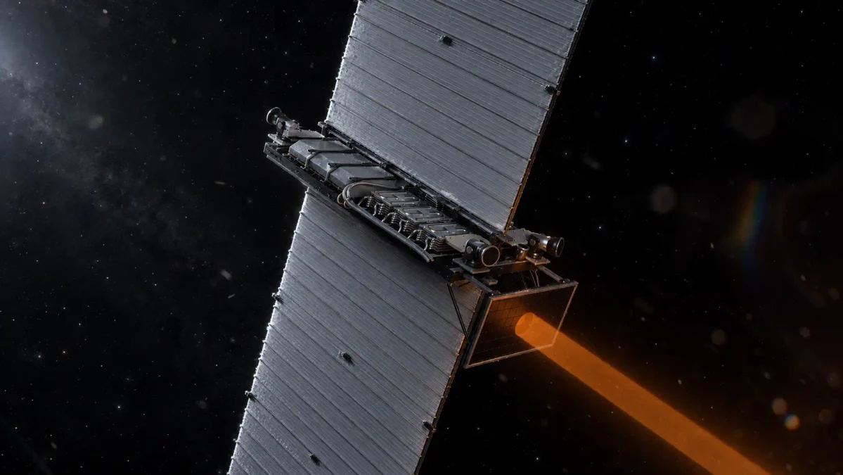 Zero Industriesが開発するHeliosが宇宙データセンターへ給電している様子